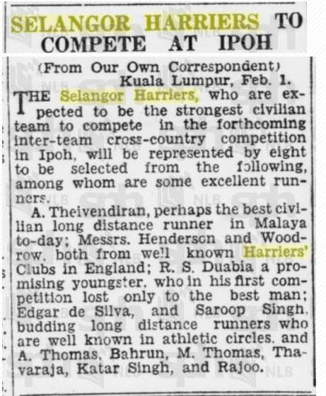 Selangor Harriers To Compete At Ipoh