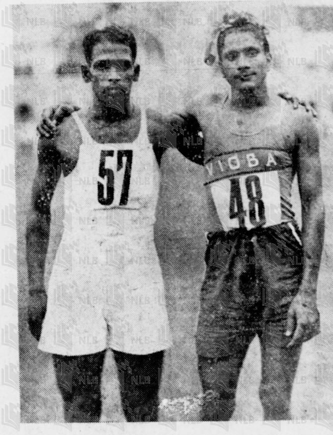 M. Thomas and Saroop Singh after a mile race