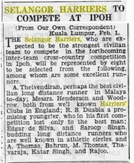 Selangor Harriers To Compete At Ipoh